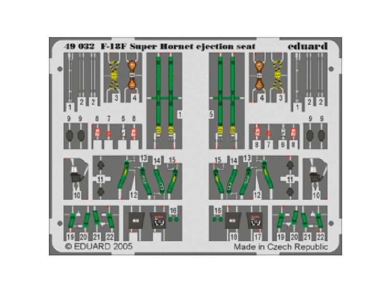  F/ A-18F ejection seat 1/48 - Hasegawa - blaszki - zdjęcie 1