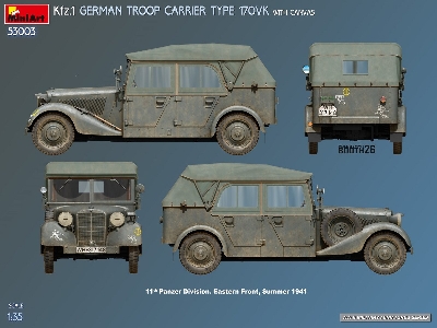 Kfz.1 German Troop Carrier Type 170vk With Canvas - zdjęcie 2