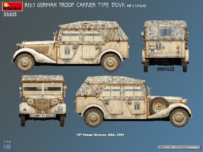 Kfz.1 German Troop Carrier Type 170vk With Canvas - zdjęcie 5