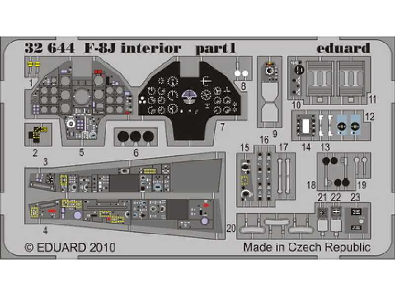  F-8J interior S. A. 1/32 - Trumpeter - blaszki - zdjęcie 1