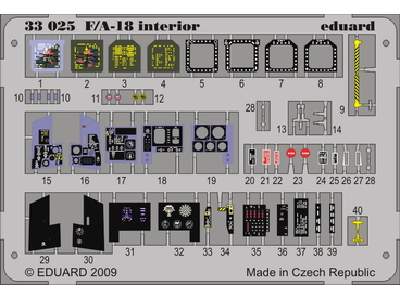  F/ A-18 interior S. A. 1/32 - Academy Minicraft - blaszki - zdjęcie 1