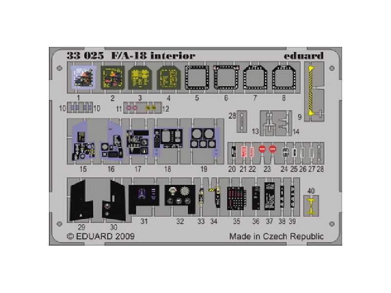  F/ A-18 interior S. A. 1/32 - Academy Minicraft - blaszki - zdjęcie 1