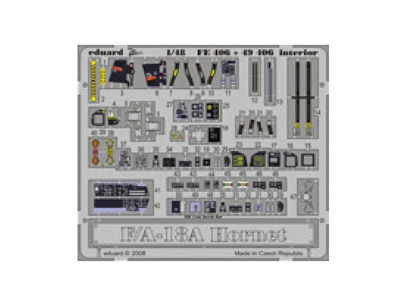 F/ A-18A interior S. A. 1/48 - Hobby Boss - blaszki - zdjęcie 1 F/ A-18A interior S. A. 1/48 - Hobby Boss - blaszki - zdjęcie 1