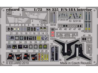  F/ A-18A interior S. A. 1/72 - Academy Minicraft - blaszki - zdjęcie 1