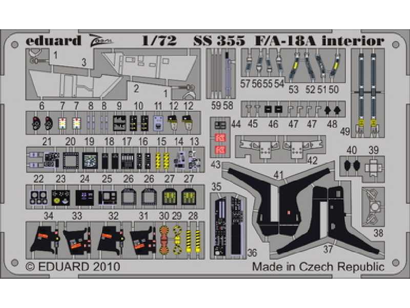  F/ A-18A interior S. A. 1/72 - Academy Minicraft - blaszki - zdjęcie 1