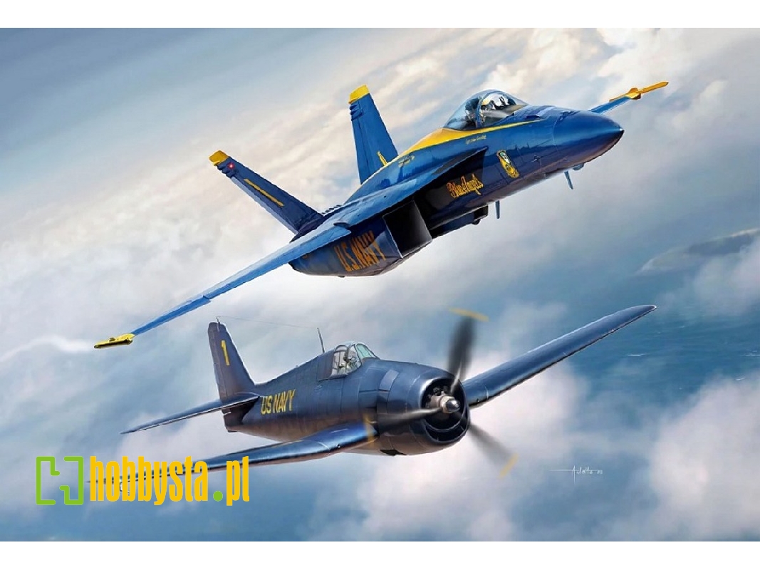 Boeing F/A-18 E Super Hornet & Grumman F6f-5 Hellcat - Blue Angels 80 Years - zdjęcie 1