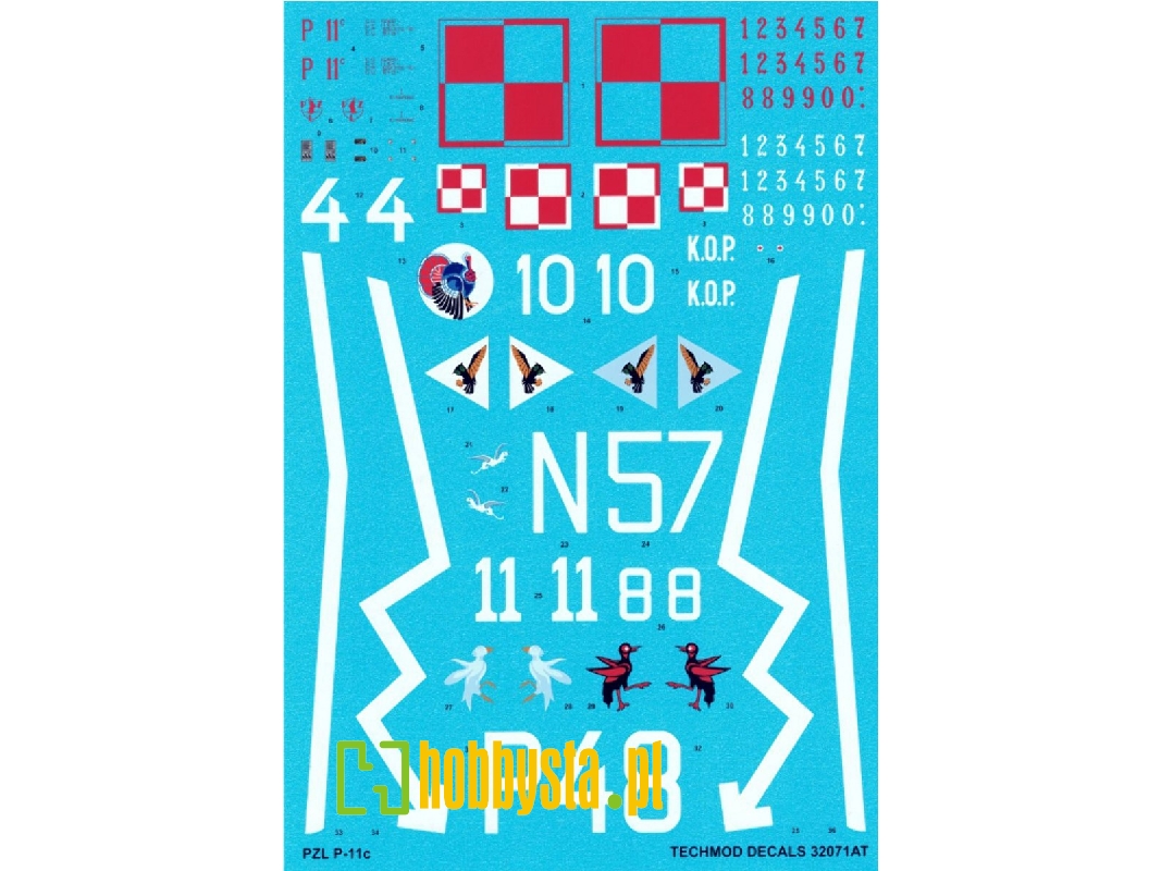Pzl P-11c Decal Set - zdjęcie 1