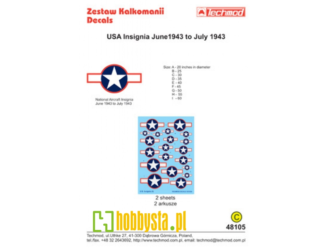 US National Insignia June 1943 To July 1943 - zdjęcie 1