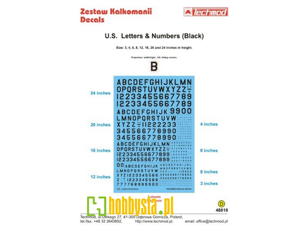 U.S. Letters & Numbers Black - zdjęcie 1