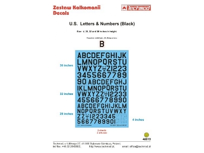 U.S. Letters & Numbers Black - zdjęcie 1