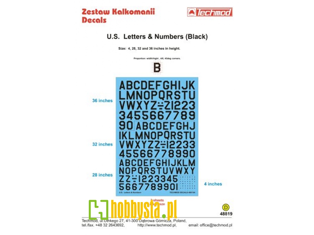 U.S. Letters & Numbers Black - zdjęcie 1