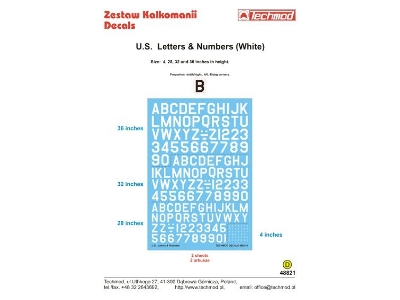 U.S. Letters & Numbers White - zdjęcie 1
