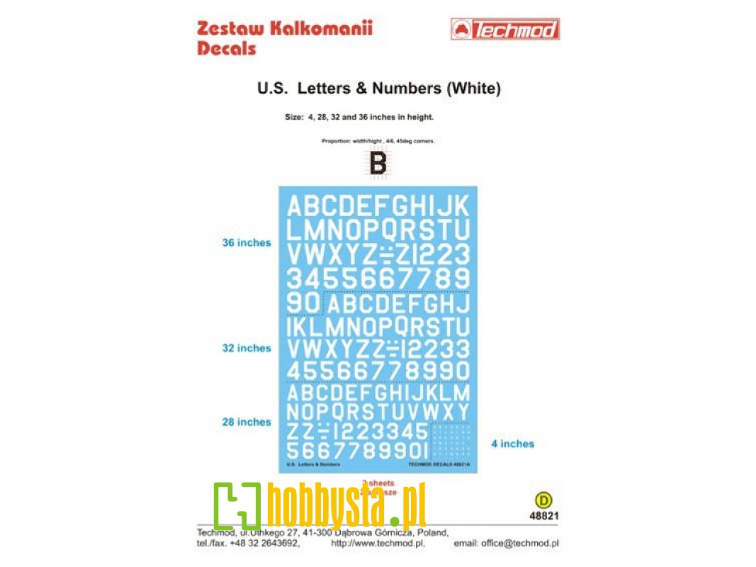 U.S. Letters & Numbers White - zdjęcie 1