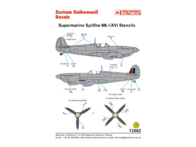Supermarine Spitfire I-xvi Stencils - zdjęcie 2