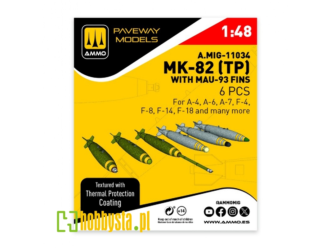 Mk.82 With Thermal Protection And Mau-93 Fin (6 Pcs / 3d-printed) - zdjęcie 1