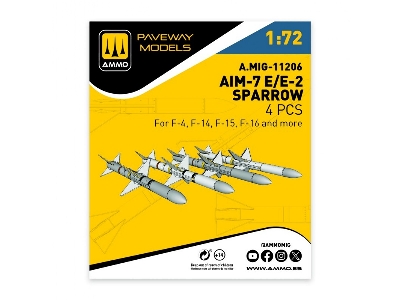 Aim-7 E/E2 Sparrow (4 Pcs / 3d-printed) - zdjęcie 1