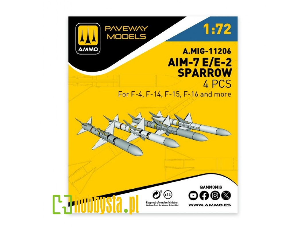 Aim-7 E/E2 Sparrow (4 Pcs / 3d-printed) - zdjęcie 1