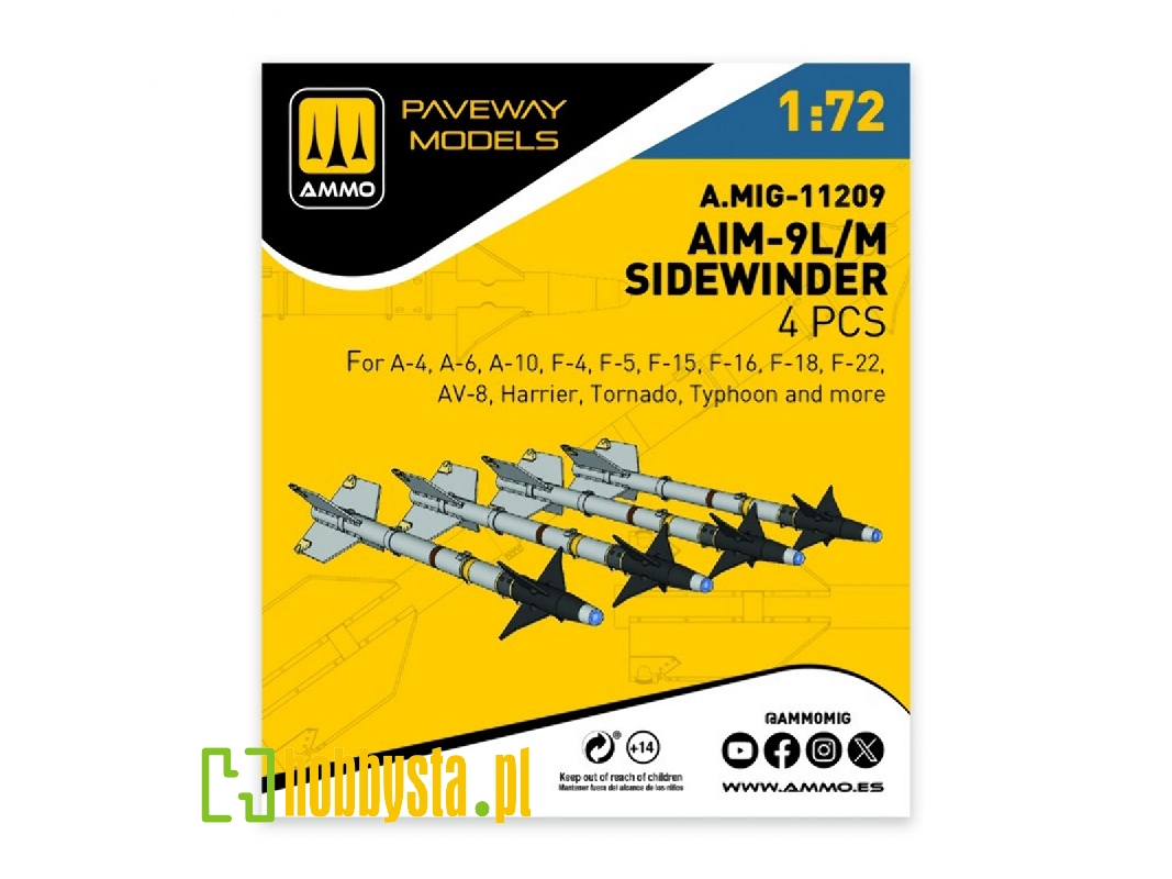 Aim-9 L/M Sidewinder (4 Pcs / 3d-printed) - zdjęcie 1