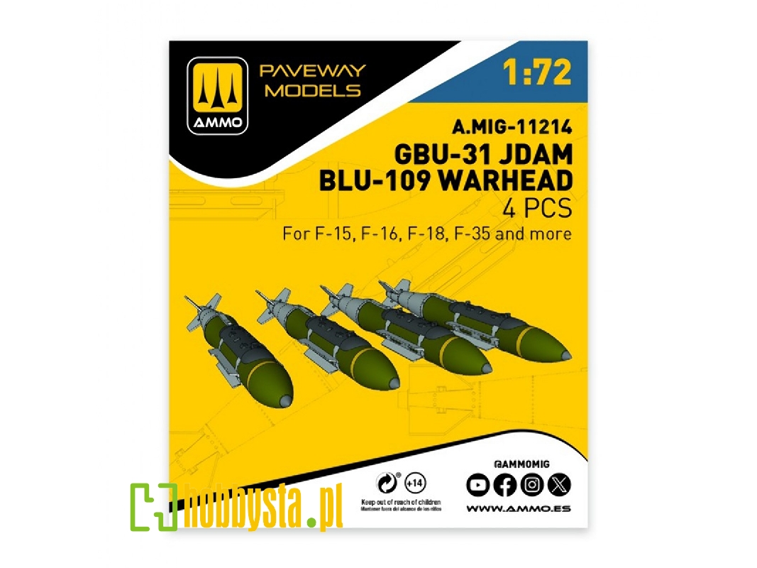 Gbu-31 Jdam / Blu-109 Warhead (4 Pcs / 3d-printed) - zdjęcie 1