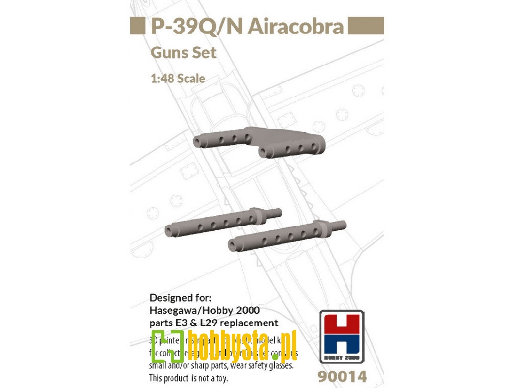 Bell P-39 Q/N Airacobra - 3d-printed Guns Set (For Hobby2000 And Hasegawa Kits) - zdjęcie 1