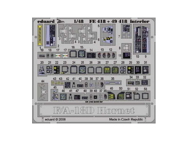 F/ A-18D interior S. A. 1/48 - Hobby Boss - blaszki - zdjęcie 1 F/ A-18D interior S. A. 1/48 - Hobby Boss - blaszki - zdjęcie 1