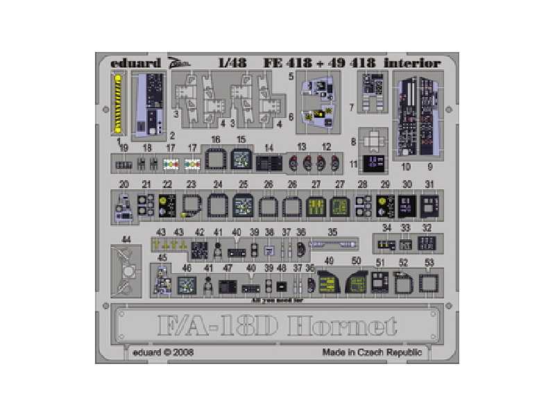  F/ A-18D interior S. A. 1/48 - Hobby Boss - blaszki - zdjęcie 1