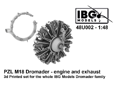 Pzl M18 Dromader - Engine And Exhaust (For Ibg Kits / 3d-printed) - zdjęcie 1