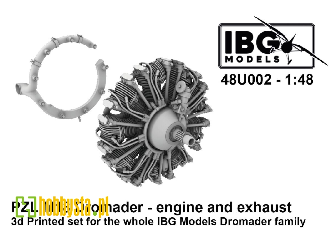 Pzl M18 Dromader - Engine And Exhaust (For Ibg Kits / 3d-printed) - zdjęcie 1