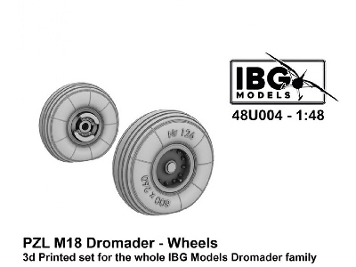 Pzl M18 Dromader - Wheels Set (3d-printed) - zdjęcie 1