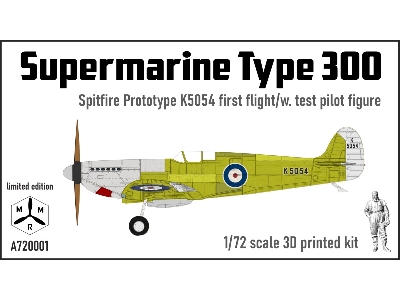Supermarine Spitfire Prototype K5054 - Stage 1 (First Flight With Test Pilot Figure) - zdjęcie 1