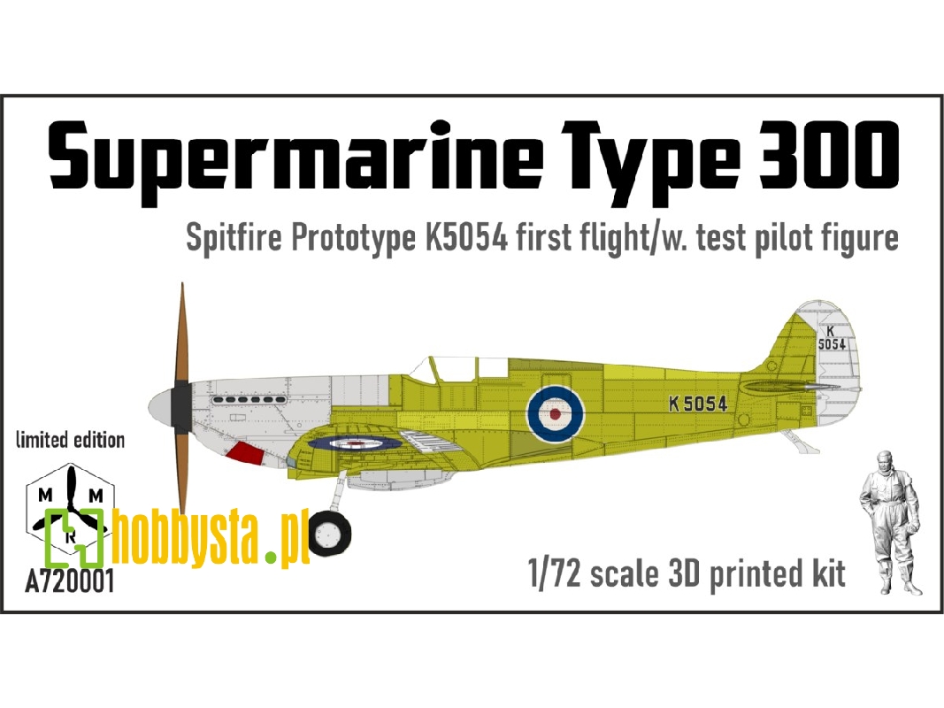 Supermarine Spitfire Prototype K5054 - Stage 1 (First Flight With Test Pilot Figure) - zdjęcie 1