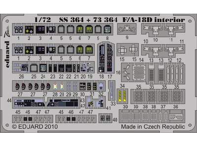  F/ A-18D interior S. A. 1/72 - Academy Minicraft - blaszki - zdjęcie 1