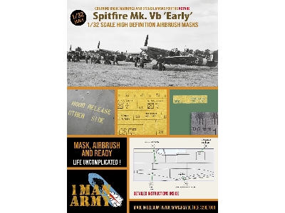 Supermarine Spitfire Mk.Vb Early Version - Airbrush Maks Set (For Kotare Kits) - zdjęcie 1