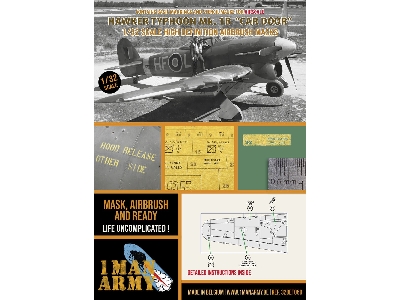Hawker Typhoon Mk Ib 'car Door' - Airbrush Maks Set (For Airscale Kits) - zdjęcie 1