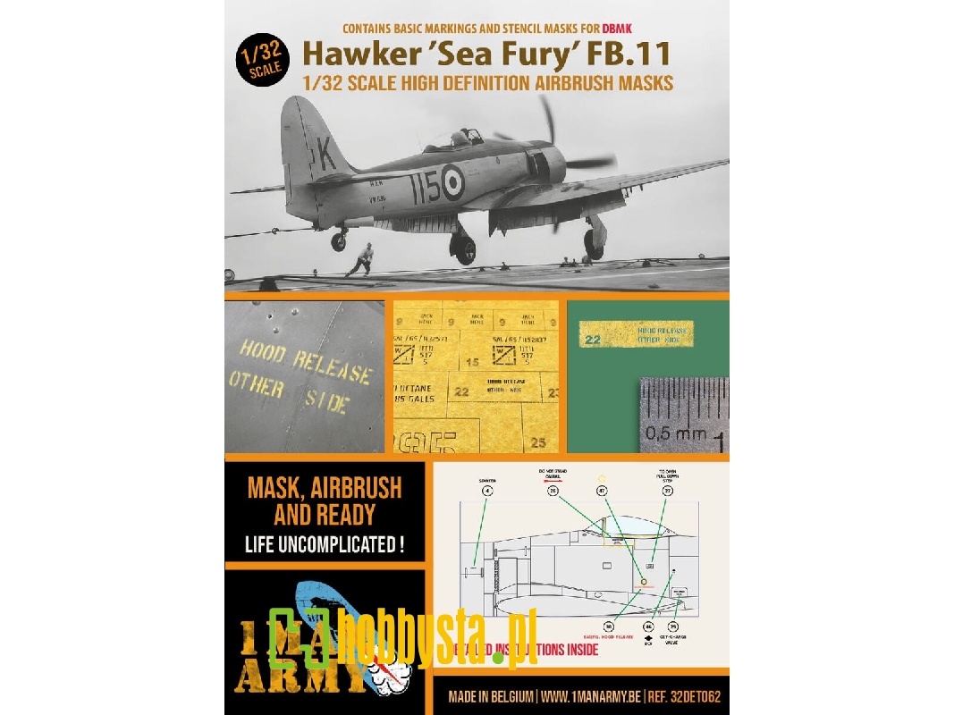 Hawker Sea Fury Fb.11 - Airbrush Maks Set (For Dbmk Kits) - zdjęcie 1