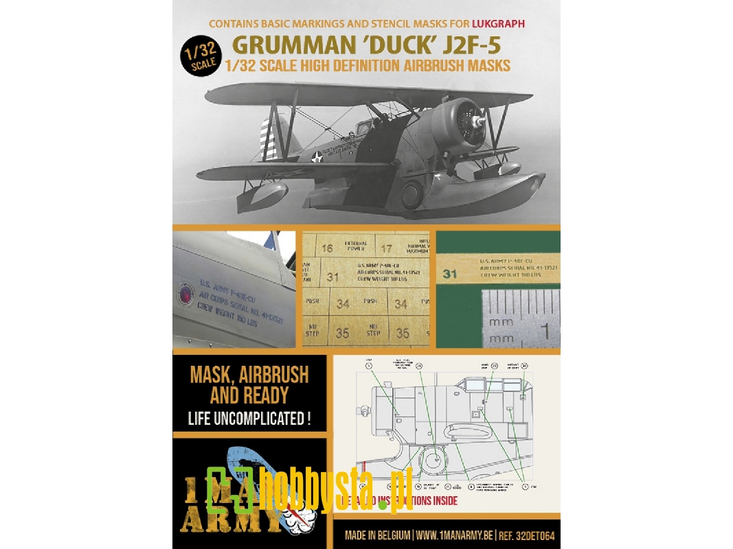 Grumman Duck J2f-5 - Airbrush Maks Set (For Lukgraph Kits) - zdjęcie 1
