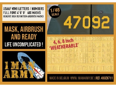 Usaaf Wwii Letters / Numbers Full Font 4' 6' 8' Generic Set - zdjęcie 1