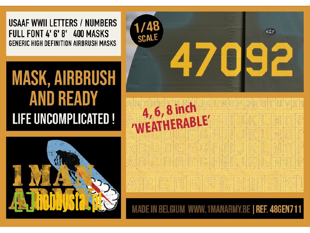 Usaaf Wwii Letters / Numbers Full Font 4' 6' 8' Generic Set - zdjęcie 1