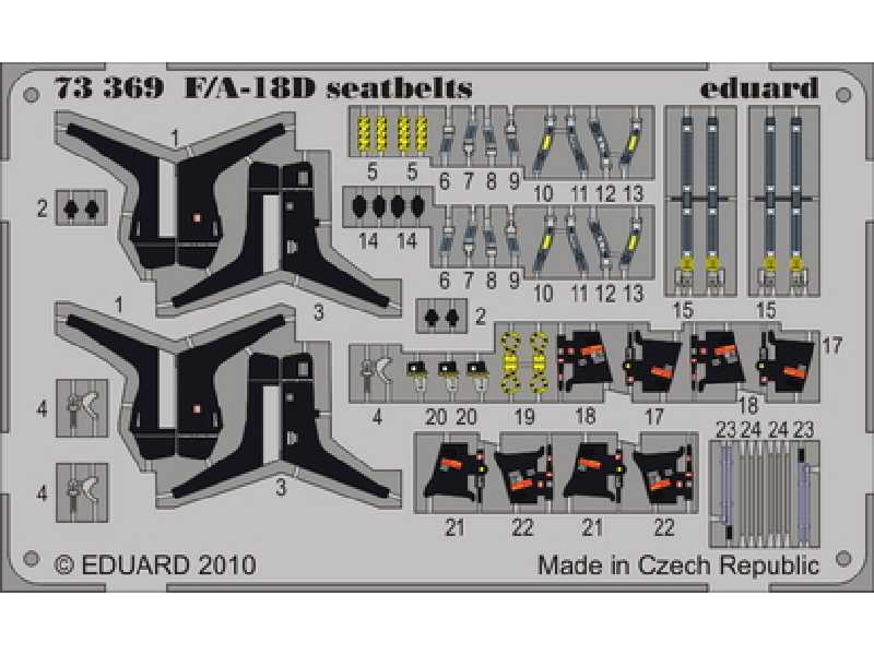  F/ A-18D seatbelts 1/72 - Academy Minicraft - blaszki - zdjęcie 1
