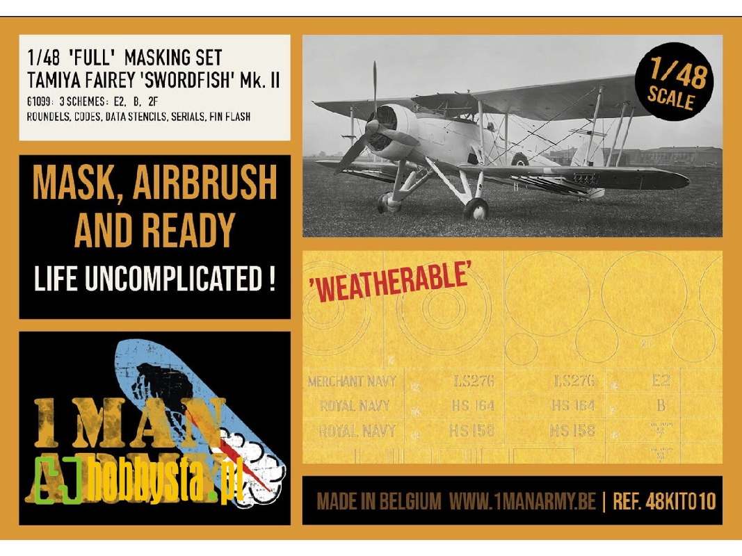 Fairey Swordfish Mk.Ii - Full Airbrush Maks Set (For Tamiya Kits) - zdjęcie 1
