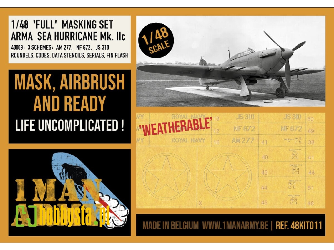 Hawker Sea Hurricane Mk.Iic - Full Airbrush Maks Set (For Arma Hobby Kits) - zdjęcie 1