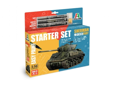 Sherman M4A3E8 Fury - zestaw z farbami - zdjęcie 1