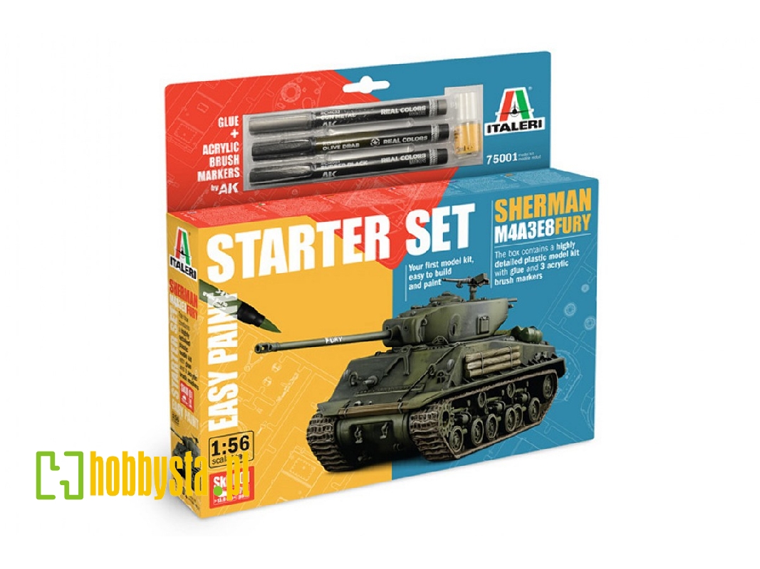 Sherman M4A3E8 Fury - zestaw z farbami - zdjęcie 1