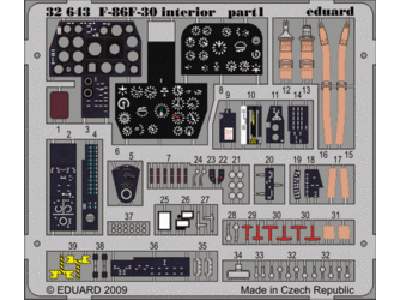  F-86F-30 interior S. A. 1/32 - Kinetic - blaszki - zdjęcie 1