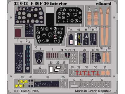  F-86F-30 interior S. A. 1/32 - Kinetic - blaszki - zdjęcie 1