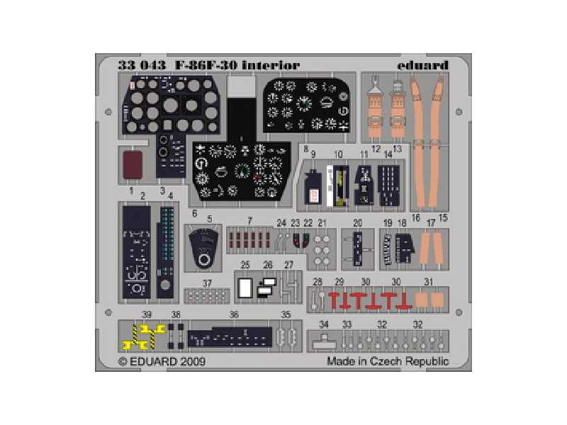F-86F-30 interior S. A. 1/32 - Kinetic - blaszki - zdjęcie 1 F-86F-30 interior S. A. 1/32 - Kinetic - blaszki - zdjęcie 1