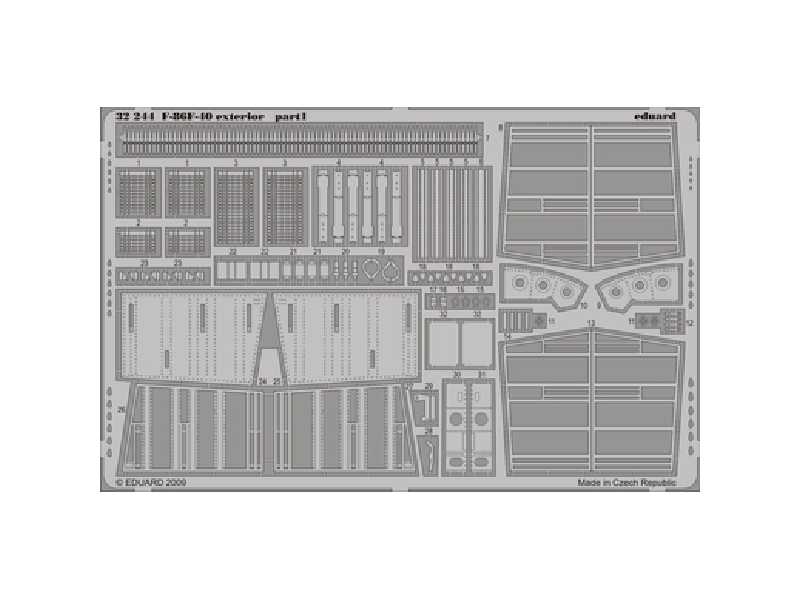  F-86F-40 exterior 1/32 - Kinetic - blaszki - zdjęcie 1