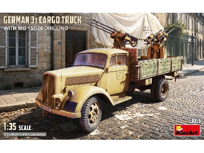 German 3t Cargo Truck With  Mg 151/20 Drilling - zdjęcie 1
