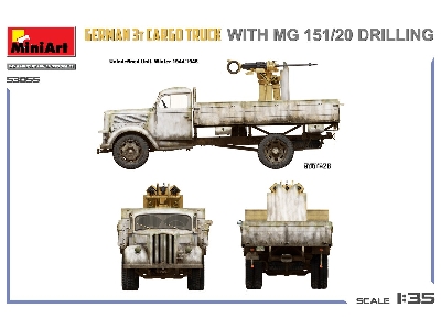 German 3t Cargo Truck With  Mg 151/20 Drilling - zdjęcie 2