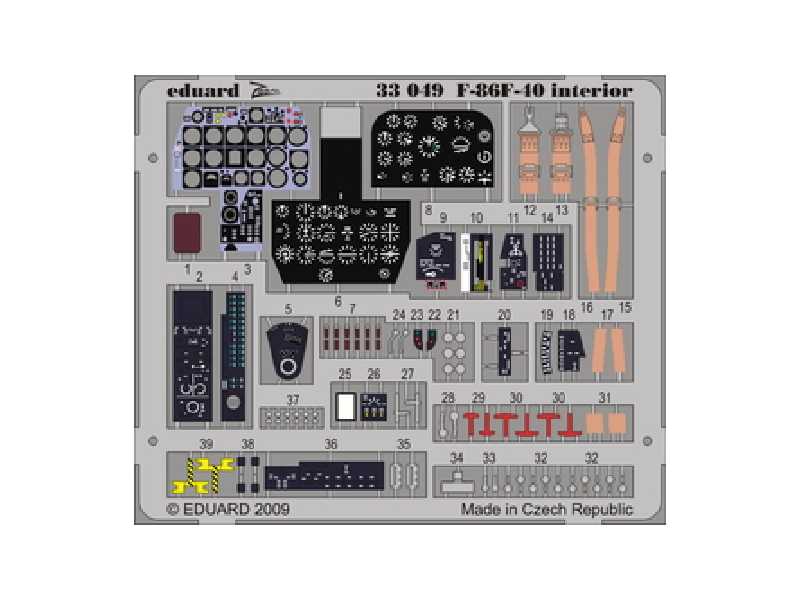 F-86F-40 interior S. A. 1/32 - Kinetic - blaszki - zdjęcie 1 F-86F-40 interior S. A. 1/32 - Kinetic - blaszki - zdjęcie 1